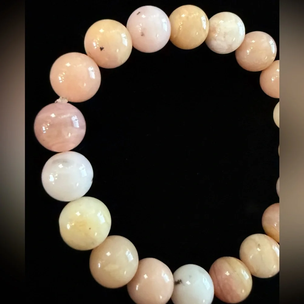 Authentic Pink Opal 10mm Beaded Stretchy Bracelet by Bombshell Beads‎